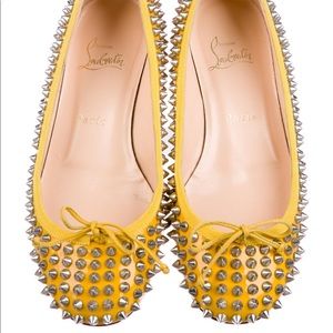 Christian Louboutin Patented Leather Printed Flats